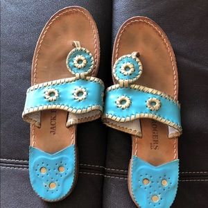 Teal and gold jack Rogers sz 8